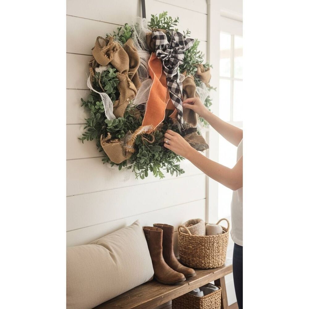 Eucalyptus and burlap wreath